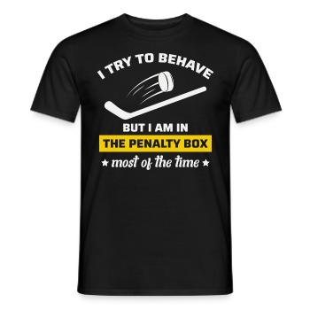Ice Hockey Player Team Goalie Winter Sports - Men's T-Shirt - black - Front - AI Model Male 178 light (178cm)