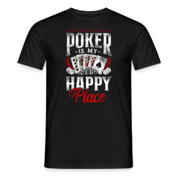 Poker Vintage Poker Is My Happy - Männer T-Shirt - Schwarz - Vorne - AI Model Male 178 light (178cm)