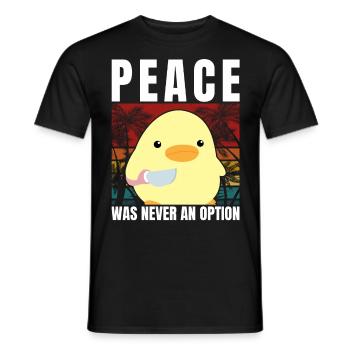Duck with knife - Peace was never an option - Meme - Men's T-Shirt - black - Front - AI Model Male 178 light (178cm)