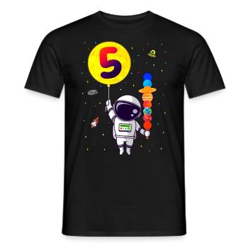 Astronaute pour enfants - Espace 5e anniversaire - T-shirt homme - noir - Devant - AI Model Male 178 light (178cm)