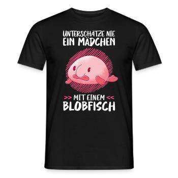 Mädchen mit Blobfisch hässlicher Fisch Meme - Männer T-Shirt - Schwarz - Vorne - AI Model Male 178 light (178cm)