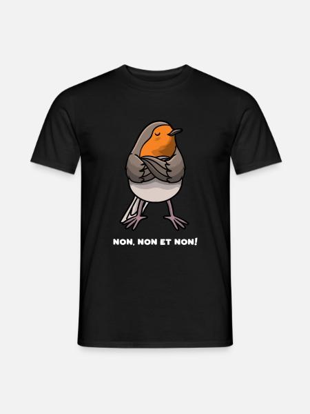 Vertrauter Robin Hartnäckiger Vogel - Männer T-Shirt - Schwarz