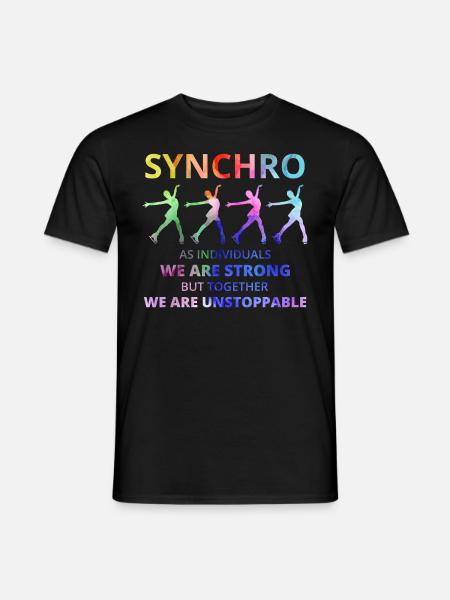 Synchro Synchron Eiskunstlauf Eiskunstläufer - Männer T-Shirt - Schwarz