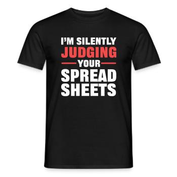 Calculatrice de feuille de calcul comptable comptable - T-shirt homme - noir - Devant - AI Model Male 178 light (178cm)