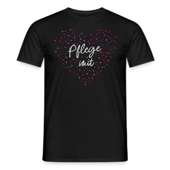 Pflegerin Mit Herz Seniorenbetreuung - Männer T-Shirt - Schwarz - Vorne - AI Model Male 178 light (178cm)