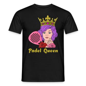 Padel Queen for Padel Tennis Players - Men's T-Shirt - black - Front - AI Model Male 178 light (178cm)