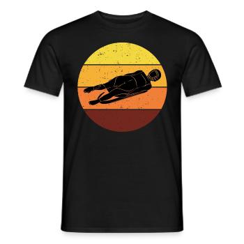 Luge Sledding Sledge Race Extreme Vintage Retro - Men's T-Shirt - black - Front - AI Model Male 178 light (178cm)
