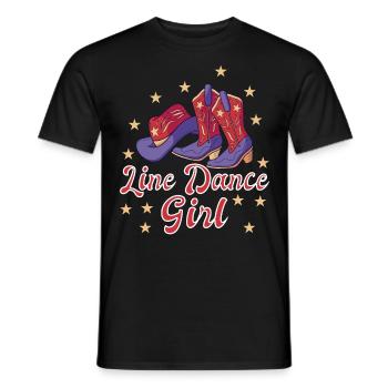 Line dance girl Line Dance Geschenk - Männer T-Shirt - Schwarz - Vorne - AI Model Male 178 light (178cm)