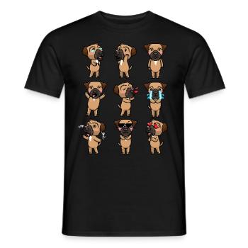 Border Terrier Dog Émotions - T-shirt homme - noir - Devant - AI Model Male 178 light (178cm)