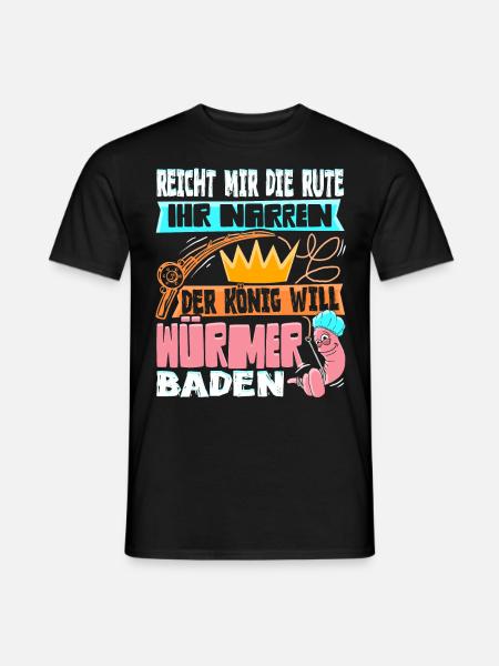 Angler Angelrute Angeln Ich Geh Würmer - Männer T-Shirt - Schwarz