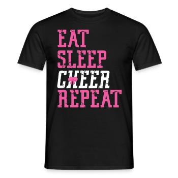 Cheer Cheerleading Eat Sleep Cheer - Men's T-Shirt - black - Front - AI Model Male 178 light (178cm)