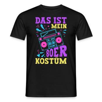 80er Jahre Kostüm Mottoparty 80s Kostüm - Männer T-Shirt - Schwarz - Vorne - AI Model Male 178 light (178cm)