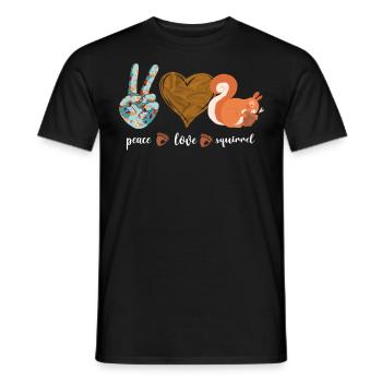 Squirrel Acorn Peace Love Squirrel - Männer T-Shirt - Schwarz - Vorne - AI Model Male 178 light (178cm)