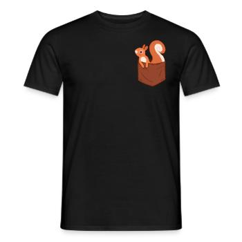 Squirrel Acorn Pocket - Men's T-Shirt - black - Front - AI Model Male 178 light (178cm)