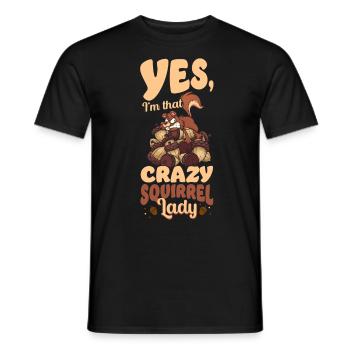 Squirrel Acorn Yes, I'M That Crazy - Männer T-Shirt - Schwarz - Vorne - AI Model Male 178 light (178cm)