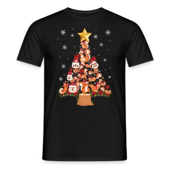 Squirrel Acorn Christmas Tree - Männer T-Shirt - Schwarz - Vorne - AI Model Male 178 light (178cm)