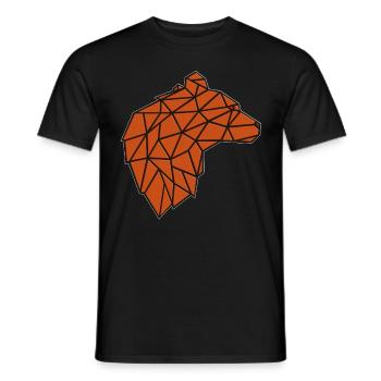 BÄR POLYGON BRAUNBÄR LINEARE ART GRAFIK - Männer T-Shirt - Schwarz - Vorne - AI Model Male 178 light (178cm)