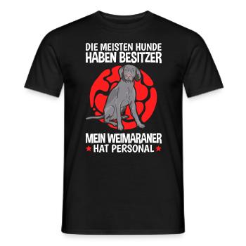 Mein Weimaraner hat Personal Vorstehhund - Männer T-Shirt - Schwarz - Vorne - AI Model Male 178 light (178cm)