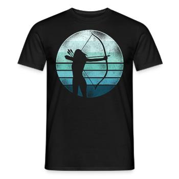 Archery Bow Archer Girl Retro - Men's T-Shirt - black - Front - AI Model Male 178 light (178cm)
