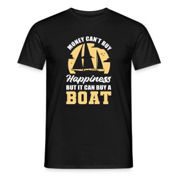 Money Can't Buy Happiness But It Can Buy A Boat - Männer T-Shirt - Schwarz - Vorne - AI Model Male 178 light (178cm)