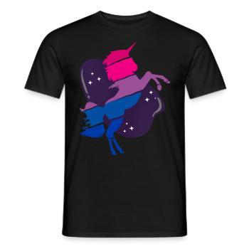 Bisexuel Bi Pride Flag Licorne - T-shirt homme - noir - Devant - AI Model Male 178 light (178cm)