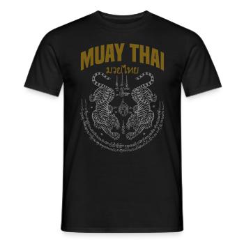 Thai Art Tigers Muay Thai Fighter - Men's T-Shirt - black - Front - AI Model Male 178 light (178cm)