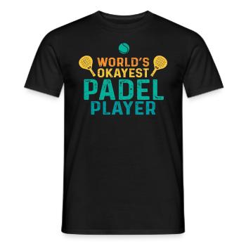 Worlds Okayest Padel Player Retro Padel - Men's T-Shirt - black - Front - AI Model Male 178 light (178cm)