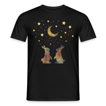 Kuschelshirt Hasen Häschen Kaninchen - Männer T-Shirt - Schwarz - Vorne - AI Model Male 178 light (178cm)