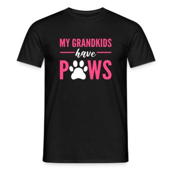 Mes petits-enfants ont des pattes Chien Grand-mère Grand-chien - T-shirt homme - noir - Devant - AI Model Male 178 light (178cm)