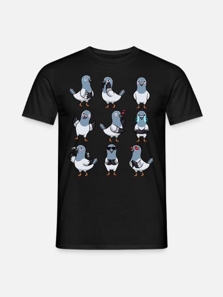 Taube Vogel Columbidae Emoticons Tauben - Männer T-Shirt - Schwarz