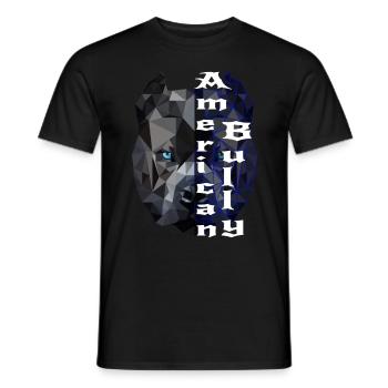 American Bully blue line Design - Men's T-Shirt - black - Front - AI Model Male 178 light (178cm)