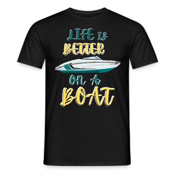Boot Regatta . Motorboot Motoryacht . Yacht Segeln - Männer T-Shirt - Schwarz - Vorne - AI Model Male 178 light (178cm)