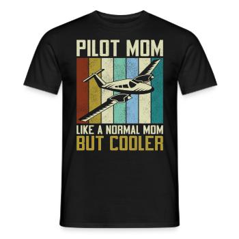 Airplane Pilot Mom Mother Vintage - Männer T-Shirt - Schwarz - Vorne - AI Model Male 178 light (178cm)