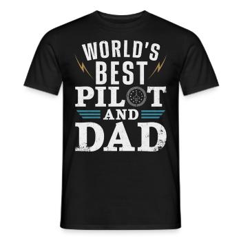 Airplane Pilot Dad Father Vintage - Männer T-Shirt - Schwarz - Vorne - AI Model Male 178 light (178cm)