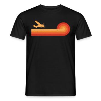 Pilote d’avion Vintage Rétro - T-shirt homme - noir - Devant - AI Model Male 178 light (178cm)
