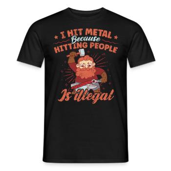 J’ai frappé Metal Drôle de forgeron Citation - T-shirt homme - noir - Devant - AI Model Male 178 light (178cm)