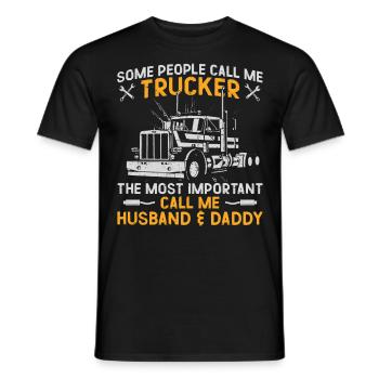 Trucker Truck Driver Dad Father - Männer T-Shirt - Schwarz - Vorne - AI Model Male 178 light (178cm)