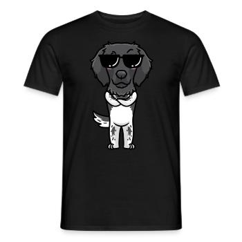 Grande émoticône de chien münsterland - T-shirt homme - noir - Devant - AI Model Male 178 light (178cm)