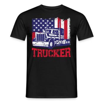 Camionneur Chauffeur de camion Vintage Usa - T-shirt homme - noir - Devant - AI Model Male 178 light (178cm)