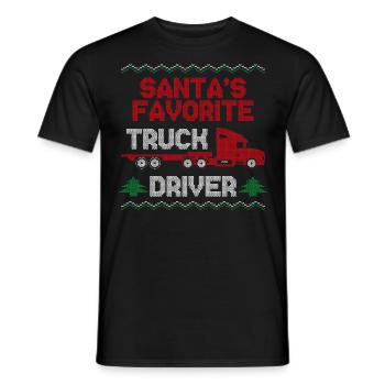 Camionneur Chauffeur de camion Noël - T-shirt homme - noir - Devant - AI Model Male 178 light (178cm)