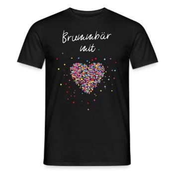 Brummbär mit Herz Papa Grossvater Vater - Männer T-Shirt - Schwarz - Vorne - AI Model Male 178 light (178cm)