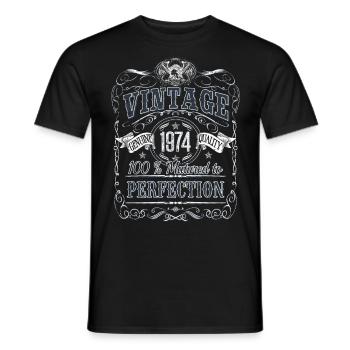 Millésime 1974 Anniversaire Année de naissance 1974 Cadeau - T-shirt homme - noir - Devant - AI Model Male 178 light (178cm)