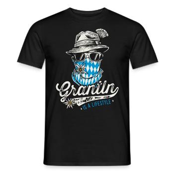 Grantler T-Shirt Trachtenshirt Herren bayrisch - Männer T-Shirt - Schwarz - Vorne - AI Model Male 178 light (178cm)