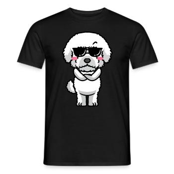 Bichon Frisé Chien Bouclé Bichon - T-shirt homme - noir - Devant - AI Model Male 178 light (178cm)