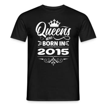 Queens Are Born In 2015 - Men's T-Shirt - black - Front - AI Model Male 178 light (178cm)