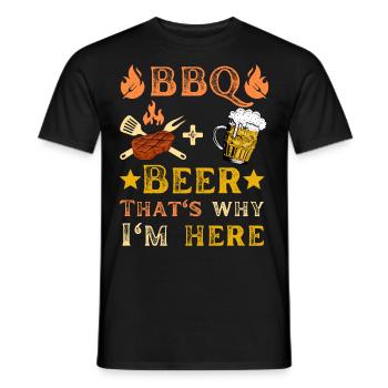 BBQ, barbecue et boisson bière pour les amateurs de bière - T-shirt homme - noir - Devant - AI Model Male 178 light (178cm)