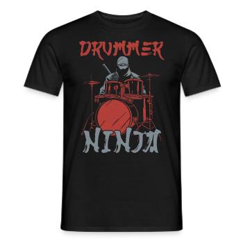 Drummer Drum Set Ninja Vintage - Männer T-Shirt - Schwarz - Vorne - AI Model Male 178 light (178cm)