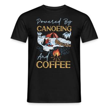 Canoe Canoeing Coffee Powered By - Men's T-Shirt - black - Front - AI Model Male 178 light (178cm)