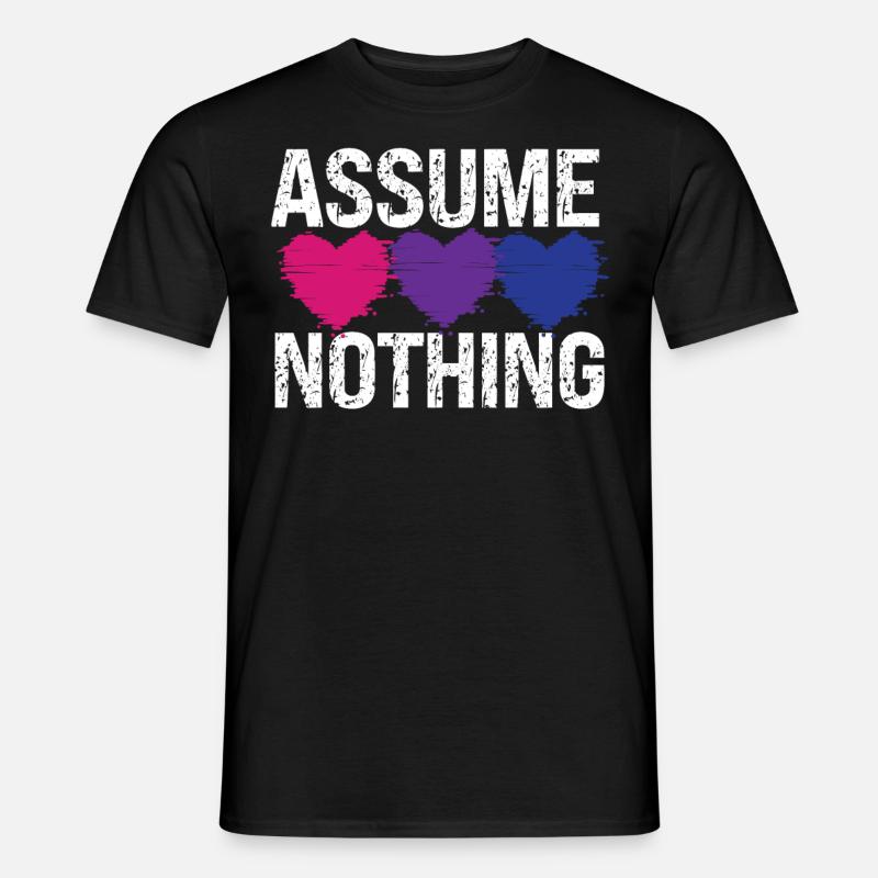 Bisexual Bi Pride Flag Assume - Männer T-Shirt - Schwarz
