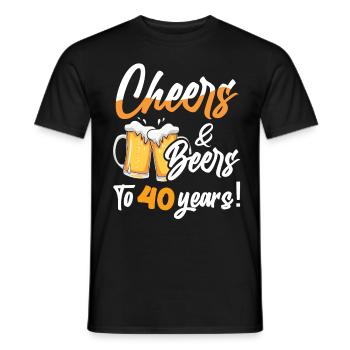 Acclamations et bières à 40 ans 40 anniversaire - T-shirt homme - noir - Devant - AI Model Male 178 light (178cm)